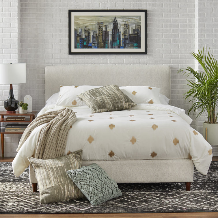 Upholstered queen online bed